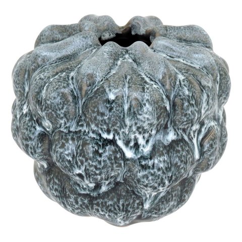 Vaso Decorativo Enfeite Casa Cerâmica 12x14x14cm Cinza