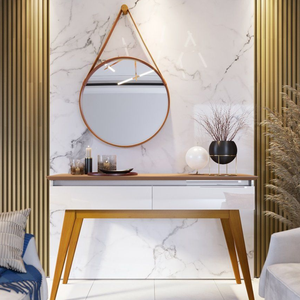 Aparador Sala Jantar Classic Off White 2 Gavetas 1,35m com Pés em Madeira Maciça