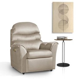 Poltrona Da Mamãe Retrátil E Reclinável Sued Palha - 3