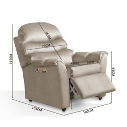 Poltrona Da Mamãe Retrátil E Reclinável Sued Palha - 5