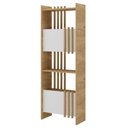 Ver imagem 1 de Estante Multiuso 4 Prateleiras 2 Portas 64x180 cm Olmo Branco Artany