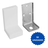 Kit 50 Suporte Cantoneira Aéreo Para Móveis Branco - 3