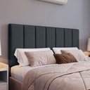 Ver imagem 1 de Cabeceira Cama Casal em Módulos Estofados 20cmx45cm Cinza