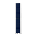 Ver imagem 1 de Armário Roupeiro De Aço 6 Portas Para Vestiário Academia Locker Azul Marinho