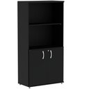 Ver imagem 1 de Armário Misto PE25 Pandin 79,20 cm (largura) MDP Cor Liso Preto com Duas portas e Prateleira