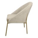 Ver imagem 4 de Kit 2 Banqueta Poltrona Lua Pé Metal Bouclê Ideal para Sala Penteadeira ou Salão:bege