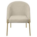 Ver imagem 3 de Kit 2 Banqueta Poltrona Lua Pé Metal Bouclê Ideal para Sala Penteadeira ou Salão:bege