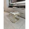 Mesa Lateral Cubo - Metalon Champagne - 6