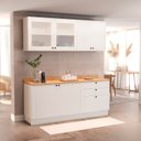 Ver imagem 1 de Cozinha Compacta Modulada 4 Peças 6 Portas 3 Gavetas com Tampo Sevilha Branco/Artico