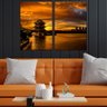 Conjunto de 2 Telas Decorativas em Tecido Canvas Anoitecer China Impressão UV HD-60x90 - 1