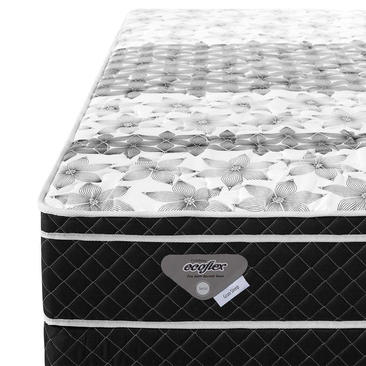 Bicama Box Solteiro Courino Linho Bege 88x188 com Dois Colchões Gransleep Molas Verticoil Ecoflex - 7