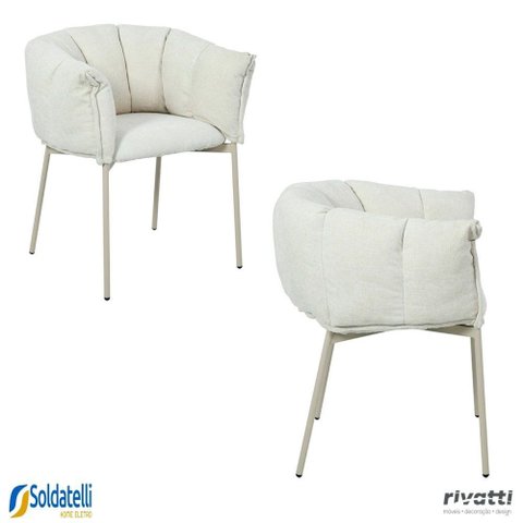 Kit 2 Cadeiras Joy Estofada em Tecido Várias Cores - Rivatti
