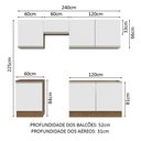 Ver imagem 4 de Armário de Cozinha Completa 240cm Rustic/Branco Glamy Madesa 09