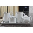 Ver imagem 1 de Jogo Café e Chá Mesa Posta, Bandeja + Bule Chaleira 400ml + Açucareiro 250ml + Jarra Leiteira 740ml