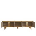 Ver imagem 4 de Rack para TV até 60 Polegadas MDF 217cm Pés em Madeira Maciça Cantos Curvos Roma
