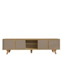 Ver imagem 2 de Rack para Tv 60 Polegadas com Pés em Madeira Maciça 217cm Cantos Curvos Roma