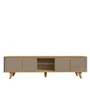 Ver imagem 2 de Rack para TV até 60 Polegadas MDF 217cm Pés em Madeira Maciça Cantos Curvos Roma