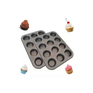 Kit 2 Formas para Cupcake Antiaderente 12 cavidades