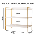 Ver imagem 6 de Sapateira para Hall de Entrada com 3 Prateleiras Julia - Branco/Dourado
