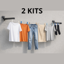 Ver imagem 2 de Kit 2 Varal Dobrável de Parede Aço Reforçado e Cabo Encapado Super Resistente Ideal para Apartamento