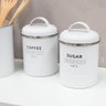 Conjunto 2 Latas Decorativas Cozinha Porta Café e Porta Açúcar de Metal Copenhag Yoi Branco Fosco - 2