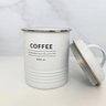 Conjunto 2 Latas Decorativas Cozinha Porta Café e Porta Açúcar de Metal Copenhag Yoi Branco Fosco - 7