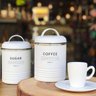Conjunto 2 Latas Decorativas Cozinha Porta Café e Porta Açúcar de Metal Copenhag Yoi Branco Fosco - 5