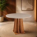 Ver imagem 2 de Mesa de Jantar Redonda Full 4 Lugares Tampo MDF 25mm Estrutura MDF MDP Cobre/Blonde - Casa Giulia
