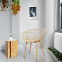 Ver imagem 2 de Kit 4 Cadeiras Poltrona Clarice Sidera Nest Web C/ Apoio de Braço - Bege