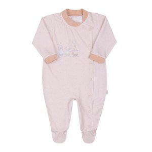Macacão de Bebê Longo Plush Estampado Letut Ref:lt15736 Pre/g Bege