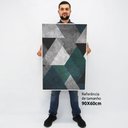Ver imagem 2 de Quadro Decorativo em Canvas Geométrico Cinza, Azul e Preto TaColado Moldura Flutuante 4,5cm Freijó 9