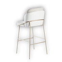 Ver imagem 3 de Banqueta Cristal Champanhe Estofada em Linho e Facto - Metal