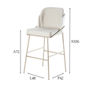 Ver imagem 4 de Banqueta Cristal Champanhe Estofada em Linho e Facto - Metal