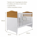 Ver imagem 7 de Quarto Infantil Completo Helena Guarda Roupa, Cômoda e Berço Mini Cama Nature/branco - Permobili