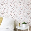 Ver imagem 2 de Papel de Parede Adesivo Zara Fundo Branco Detalhes Rose 5m