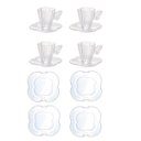 Ver imagem 1 de Kit 4 Xicaras C/pires 180ml e 4 Pratos Sobremesa Butterfly
