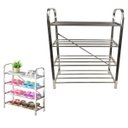 Ver imagem 3 de Sapateira Prateleira Inox 4 Andares Organizador Multiuso Sapato Calçado Tenis Casa Sala Corredor Rec