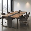 Ver imagem 1 de Mesa de Reunião Retangular Moderno MDP 240cm Noce Preto Casah