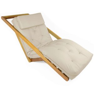 Poltrona New York Reclinável Sala de Estar Sarja Bege