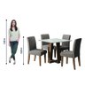 Conjunto de Mesa Sala de Jantar Athenas Quadrada 0,90m 4 Cadeiras Trieste Cedro/off White/mascavo - 5
