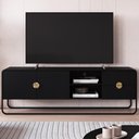 Ver imagem 2 de Rack Bancada Organica Tv 65 Pol 180 Cm 28076 Nero Preto Artesano