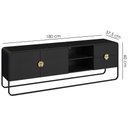 Ver imagem 3 de Rack Bancada Organica Tv 65 Pol 180 Cm 28076 Nero Preto Artesano
