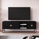 Ver imagem 5 de Rack Bancada Organica Tv 65 Pol 180 Cm 28076 Nero Preto Artesano