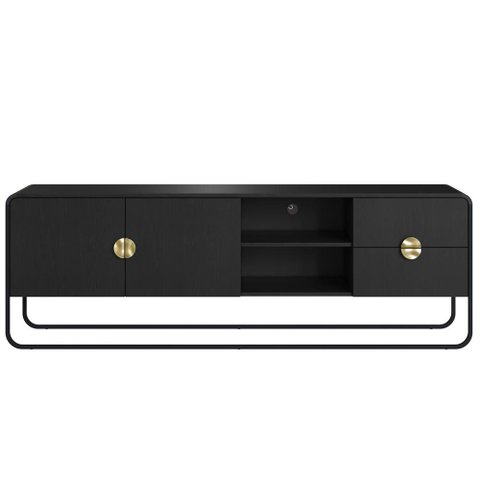 Rack Bancada Organica Tv 65 Pol 180 Cm 28076 Nero Preto Artesano