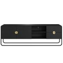 Ver imagem 1 de Rack Bancada Organica Tv 65 Pol 180 Cm 28076 Nero Preto Artesano