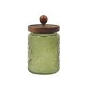 Ver imagem 1 de Pote de Vidro Decorado Verde 700ml Tampa Madeira Tuut