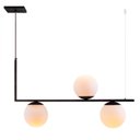 Ver imagem 1 de Lustre Pendente Jabuticaba Havana L3 Vidro Globo Leitoso Industrial Moderno E27 Preto