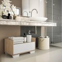 Ver imagem 7 de Gabinete Armário Banheiro 80cm com Pés Quadrados Multimóveis Rustic/Branco