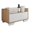 Ver imagem 2 de Gabinete Armário Banheiro 80cm com Pés Quadrados Multimóveis Rustic/Branco