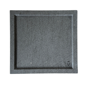 Bandeja Lavabo com Rebaixo Italiano Mármore Travertino Nero Vintage 32x30cm